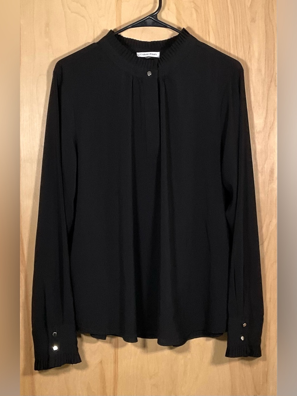 Calvin Klein Black Sheer Blouse - EUC